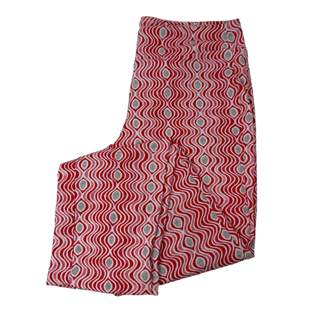 J. McLaughlin Newport Capri Wavy Red Print Pull On Pants Catalina Size Small